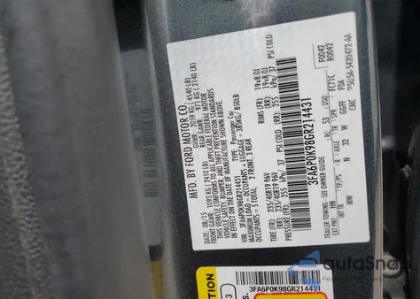 2016 Ford Fusion Titanium from USA, damaged, VIN 3FA6P0K98GR214431